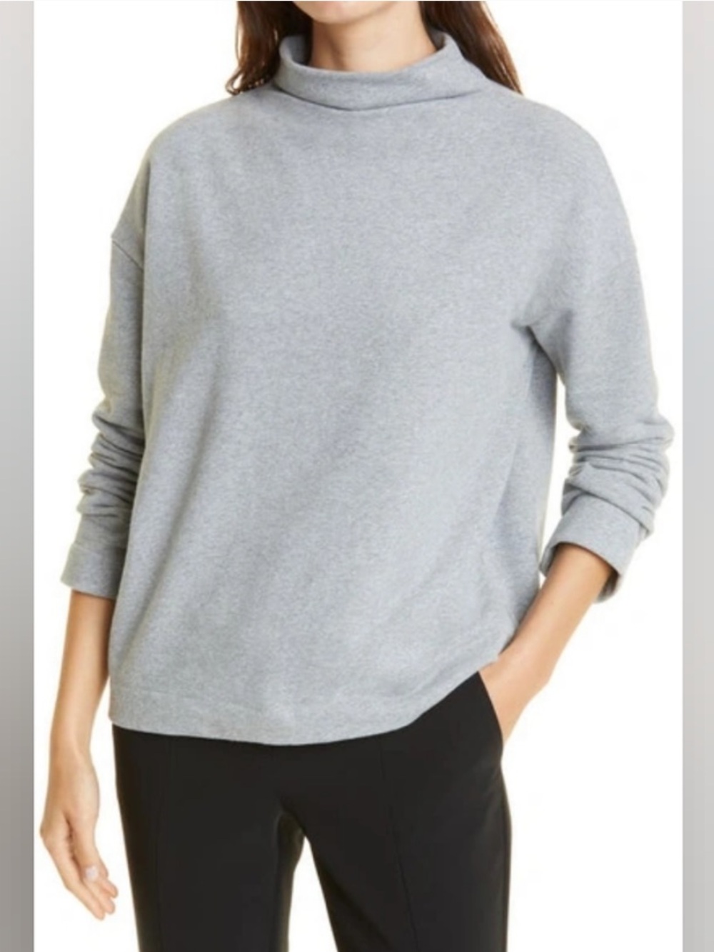 Vince Dropped Shoulder Funnel Neck Pullover